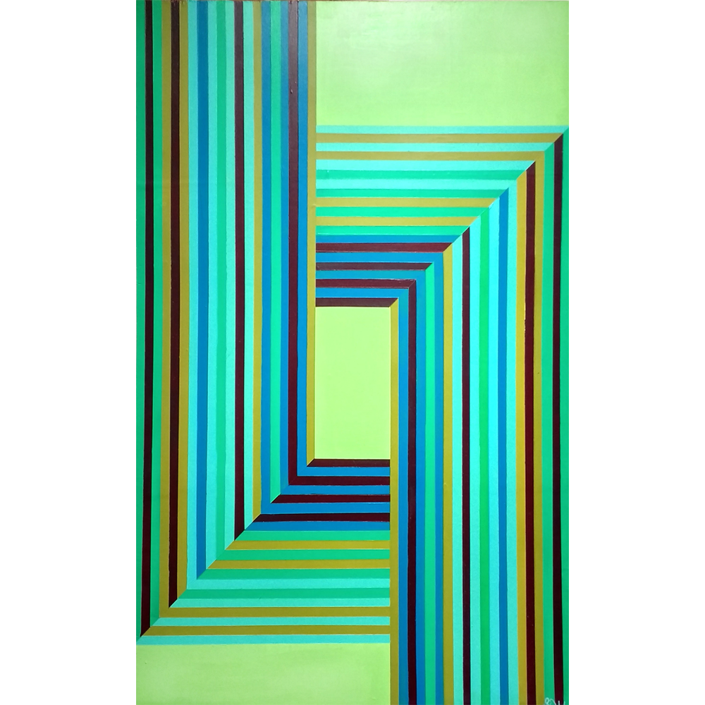 green op art painting