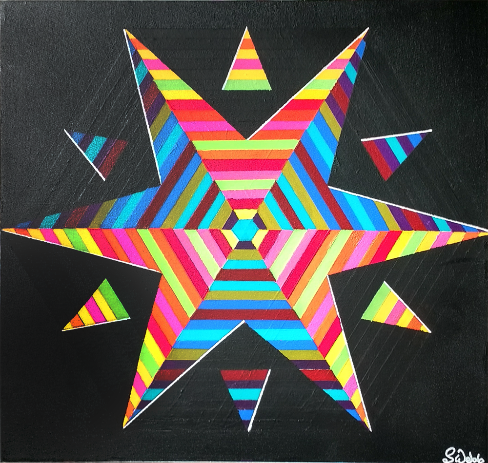 op art star painting
