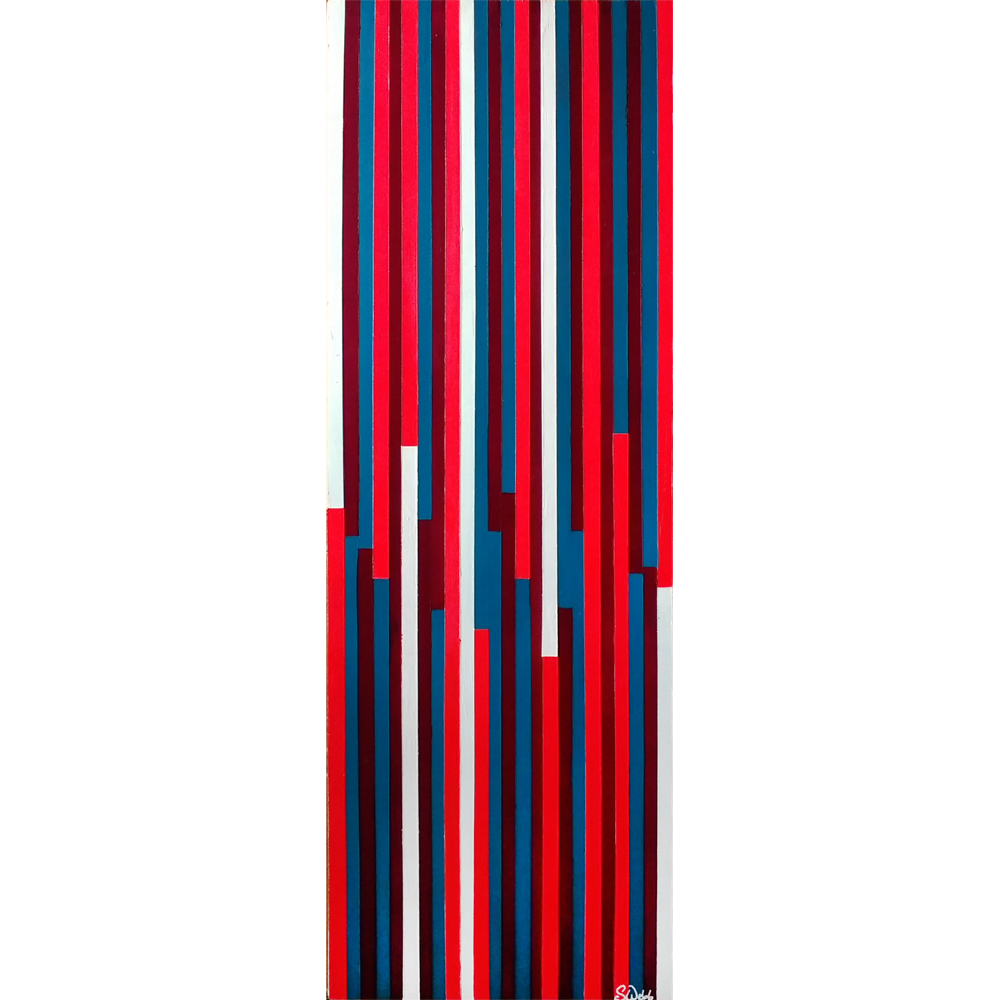 colorful rectangular op art painting